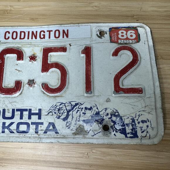 Vintage 1986 South Dakota License Plate AMC 512 Codington County Mount Rushmore - Picture 3 of 10